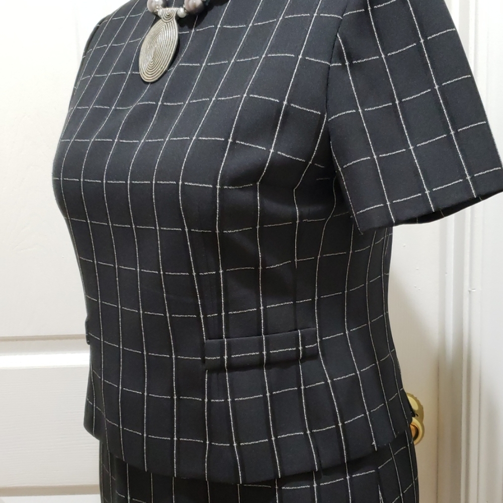 NWOT Black dress with white stripes - Picture 2 of 3